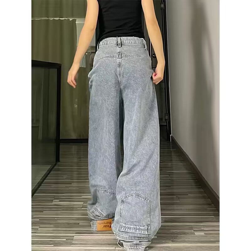 Wide-Leg Distressed Denim Bell-Bottoms