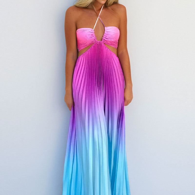 Gradient Open-Back Resort Maxi Dress