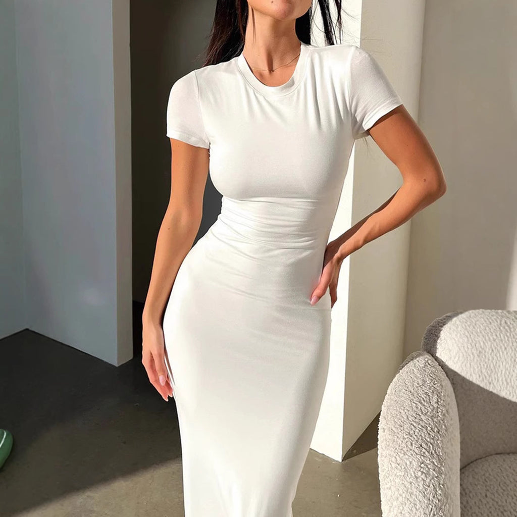 Stretchy Slim Fit Short Sleeve Dress