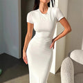 Stretchy Slim Fit Short Sleeve Dress