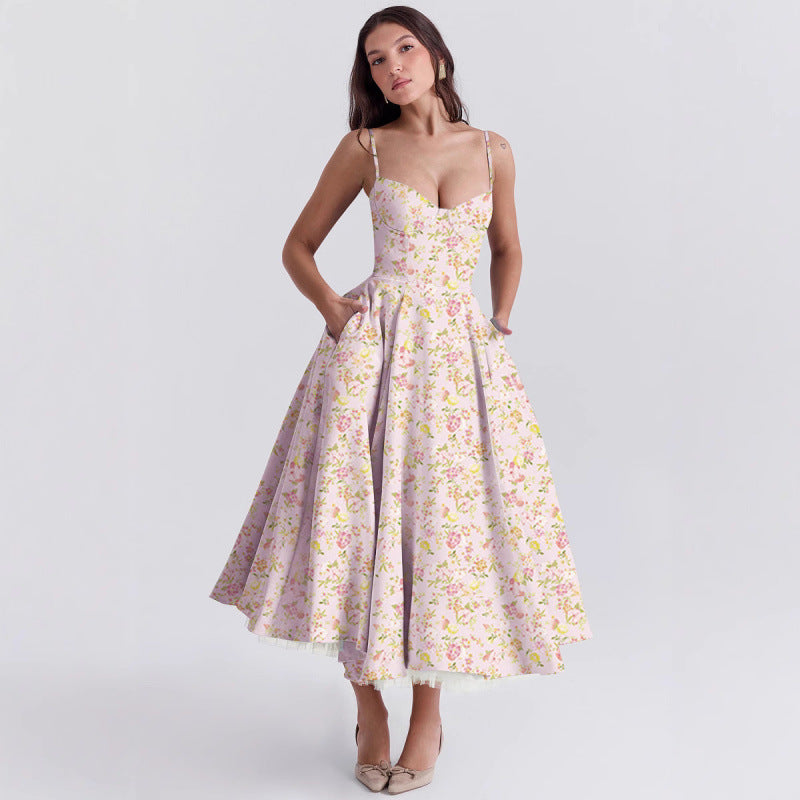 French Mesh Floral Princess Dress