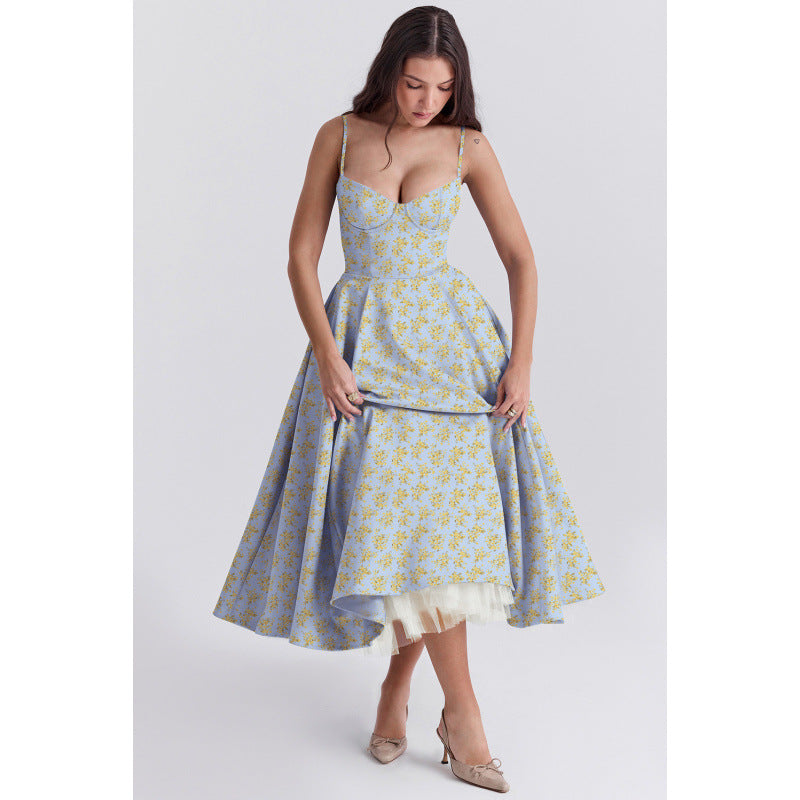 French Mesh Floral Princess Dress