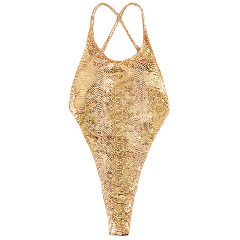 Gold Metallic Bikini Swimsuit