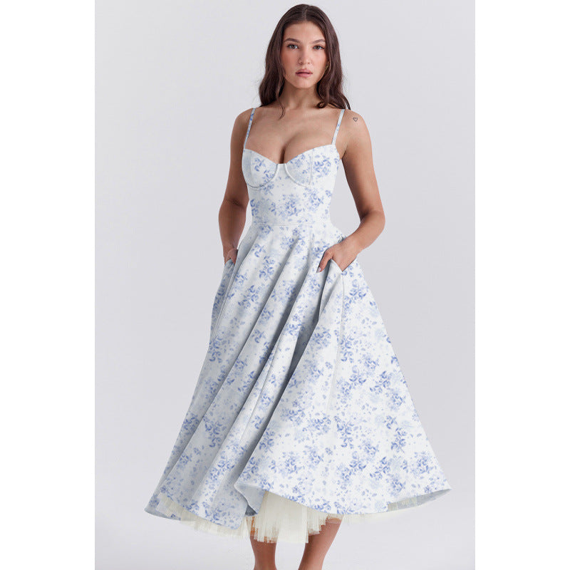 French Mesh Floral Princess Dress