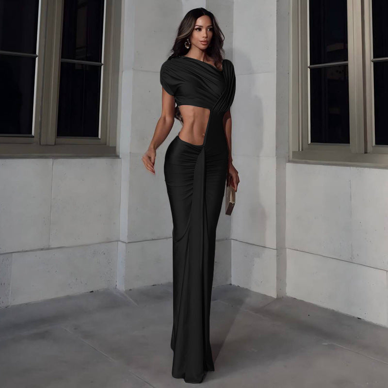 Cutout High-Waist Maxi Dress