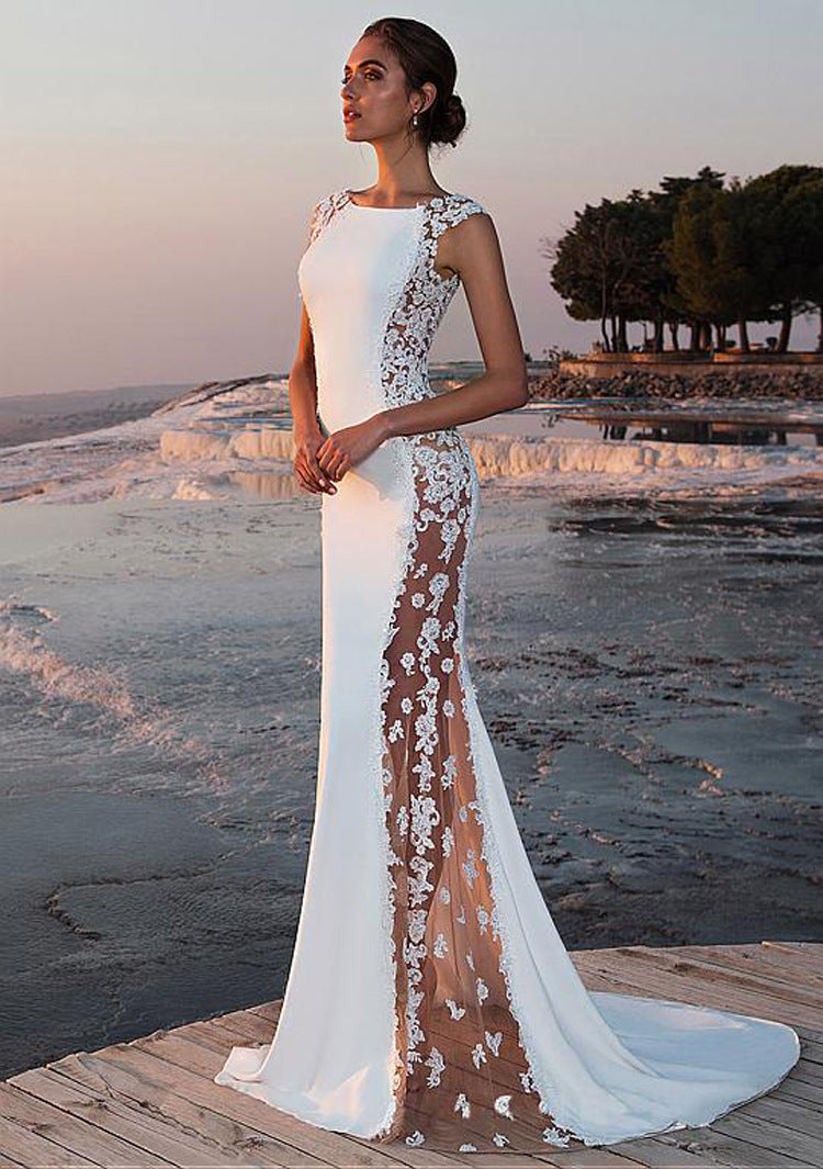 Sleeveless Floor-Length Evening Dress