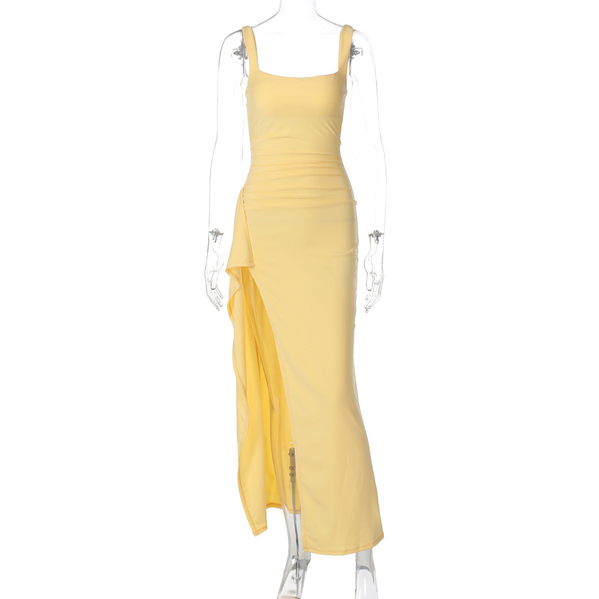 Backless High-Split Evening Dress