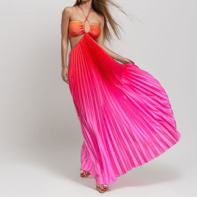 Gradient Open-Back Resort Maxi Dress