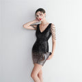 Grand Beaded Gradient Evening Dress