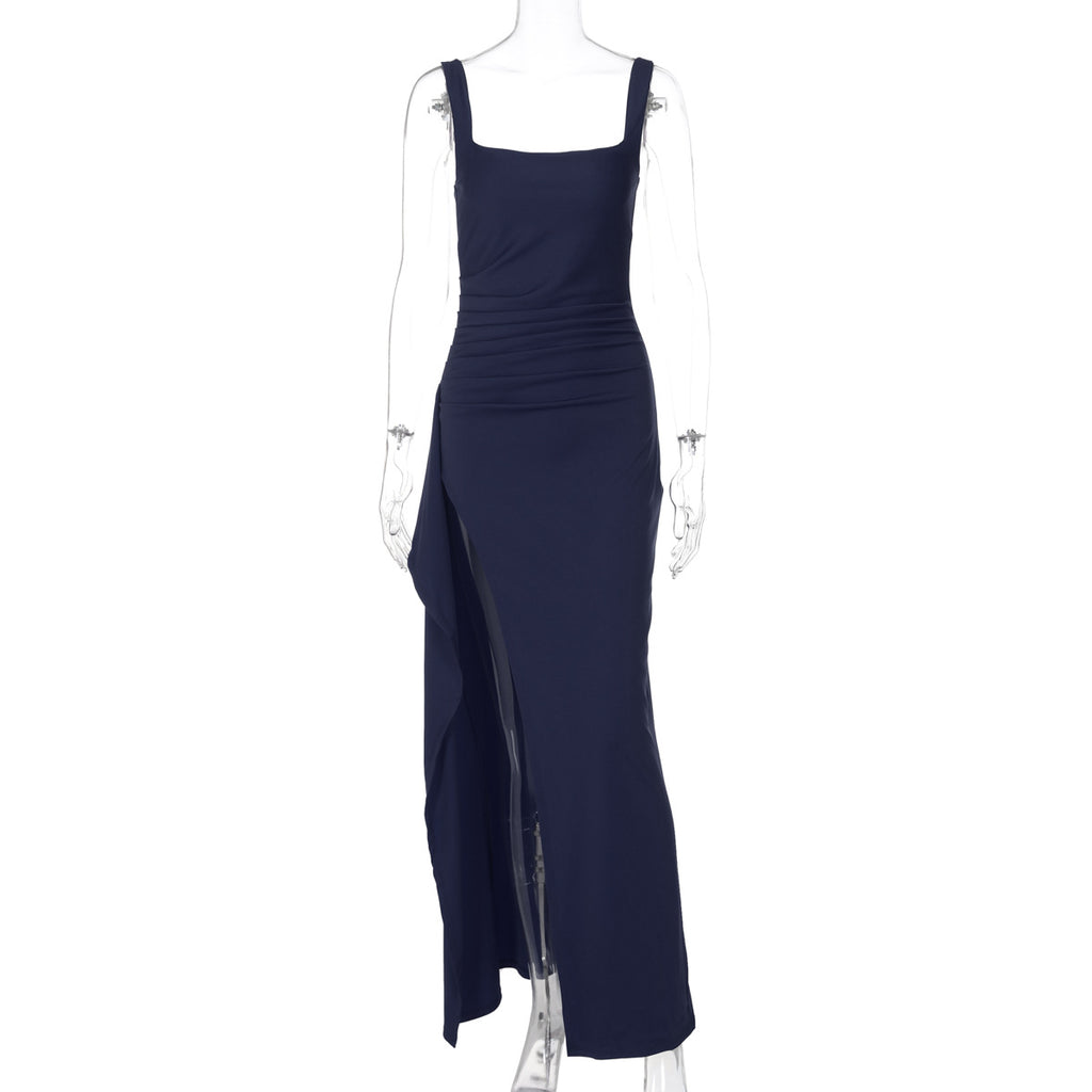 Backless High-Split Evening Dress