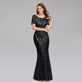 Lace Embroidered Evening Dress