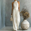 Sleeveless Halter Loose Jumpsuit