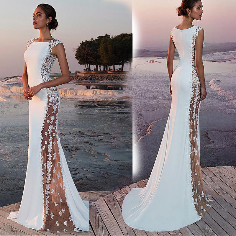 Sleeveless Floor-Length Evening Dress
