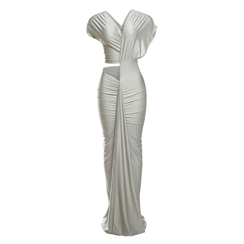 Cutout High-Waist Maxi Dress