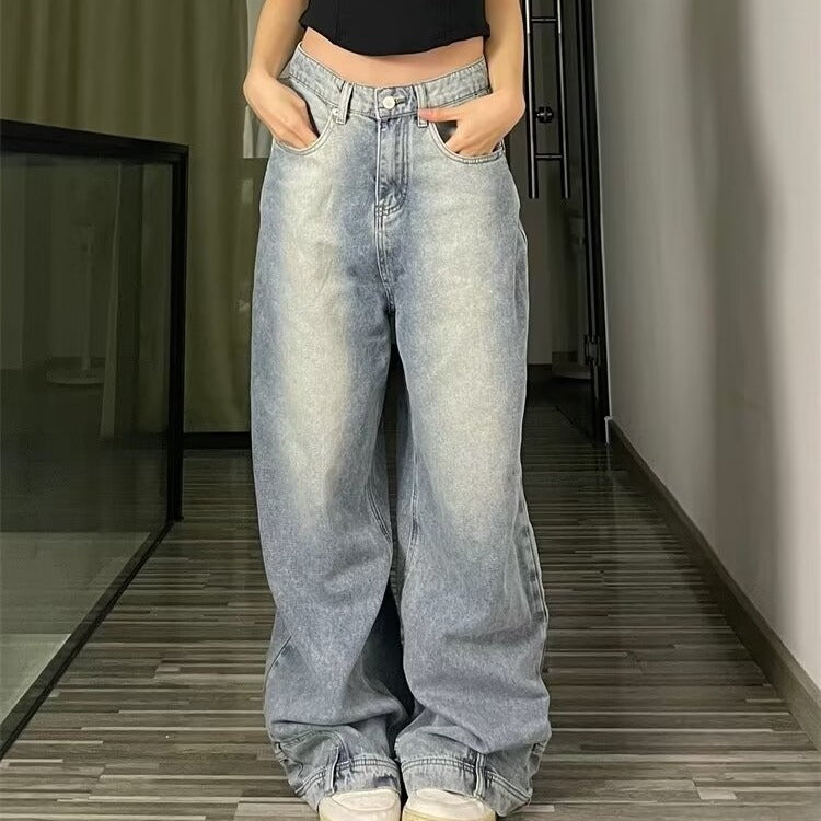 Wide-Leg Distressed Denim Bell-Bottoms