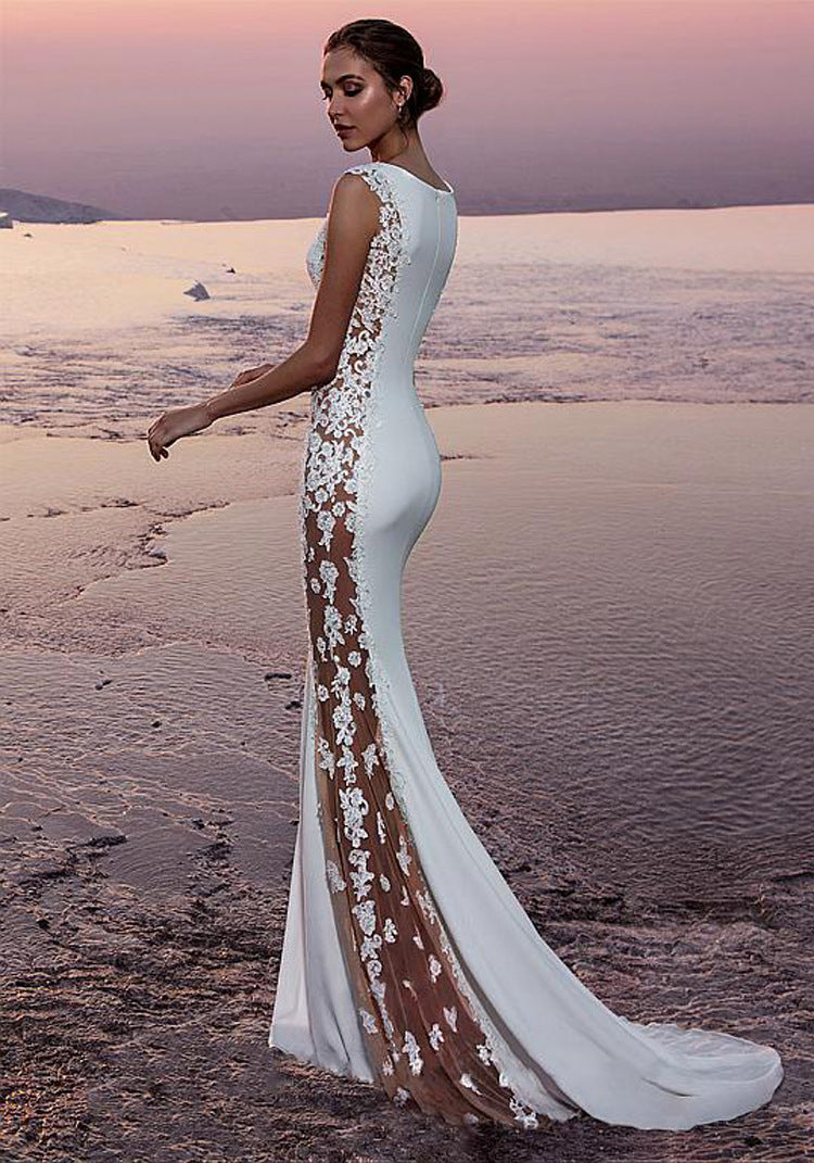 Sleeveless Floor-Length Evening Dress