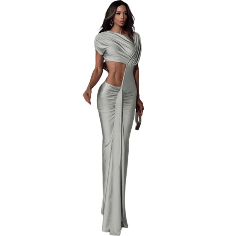 Cutout High-Waist Maxi Dress