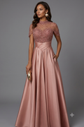 Strapless A-Line Evening Gown – Draped, Ruched, Appliqués, Custom