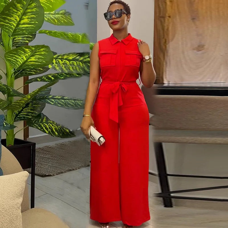 Wide-Leg Cargo Jumpsuit
