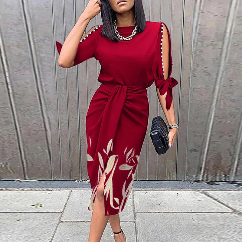 Hollow Out Bodycon Knee-Length Dress