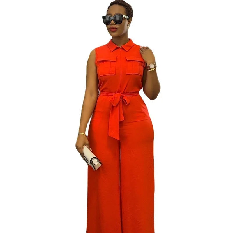 Wide-Leg Cargo Jumpsuit