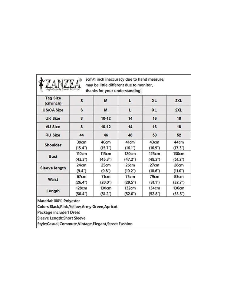 ZANZEA Fashion Women Collared Shirtdress Elegant Short Sleeve Elastic Wasit A-Line Maxi Dresses Summer Casual Robes Streetwear