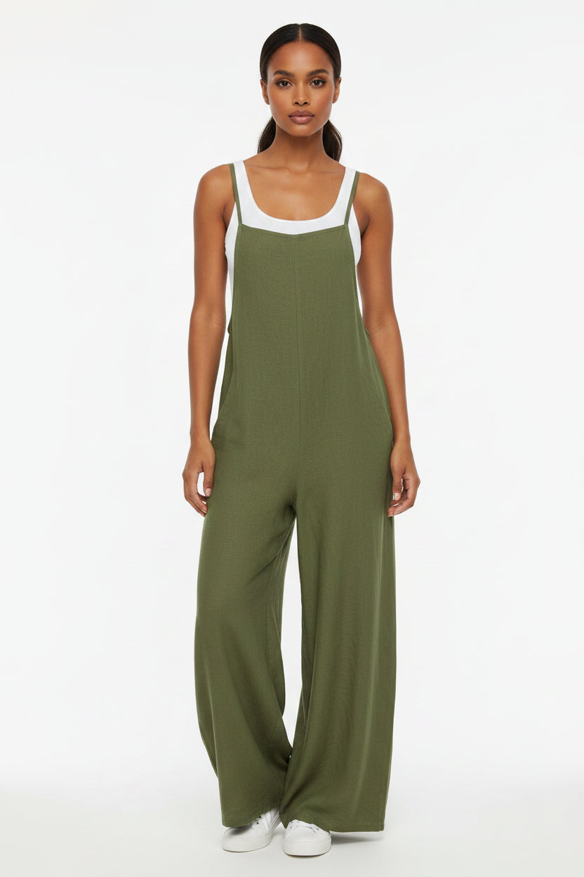 Sleeveless Loose Wide-Leg Jumpsuit Overalls – Oversized S–5XL