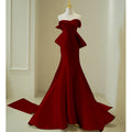 Strapless Satin Fishtail Ball Gown