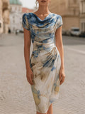 Women's elegant off-the-shoulder and fitted long dress, suitable for commuting, casual outings, weddings and formal banquets.