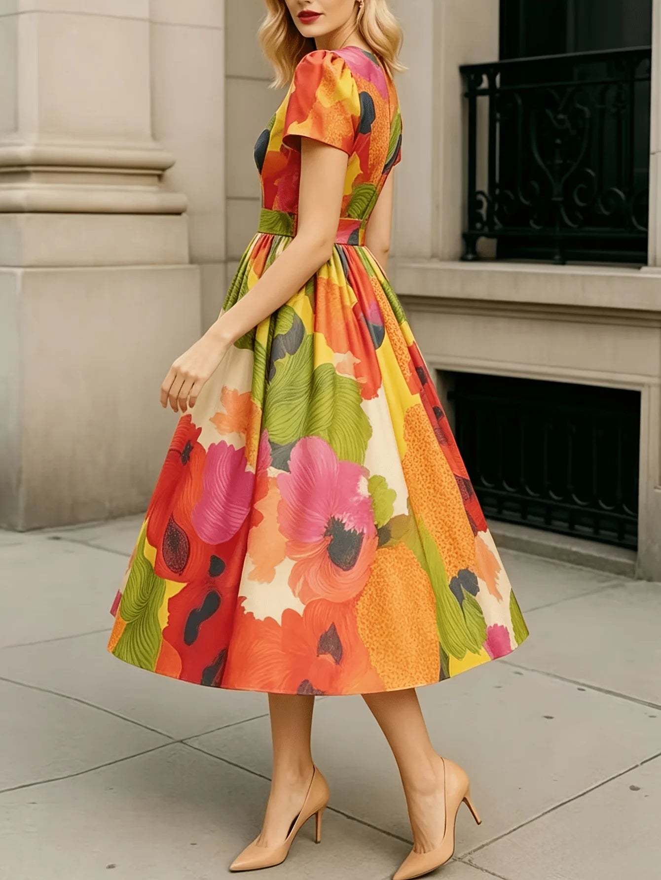 Women's New Spring and Summer Printed Daily Beach Vacation Date Dress
