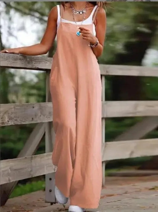 Sleeveless Loose Wide-Leg Jumpsuit Overalls – Oversized S–5XL