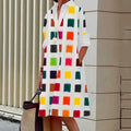 Printed Long Sleeve Cardigan Midi Dress