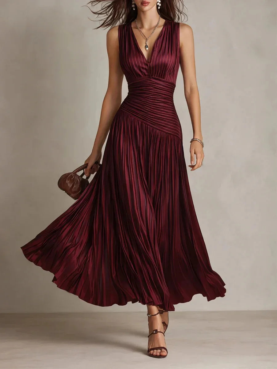 Sleeveless Backless Slim A-Line Maxi Dress