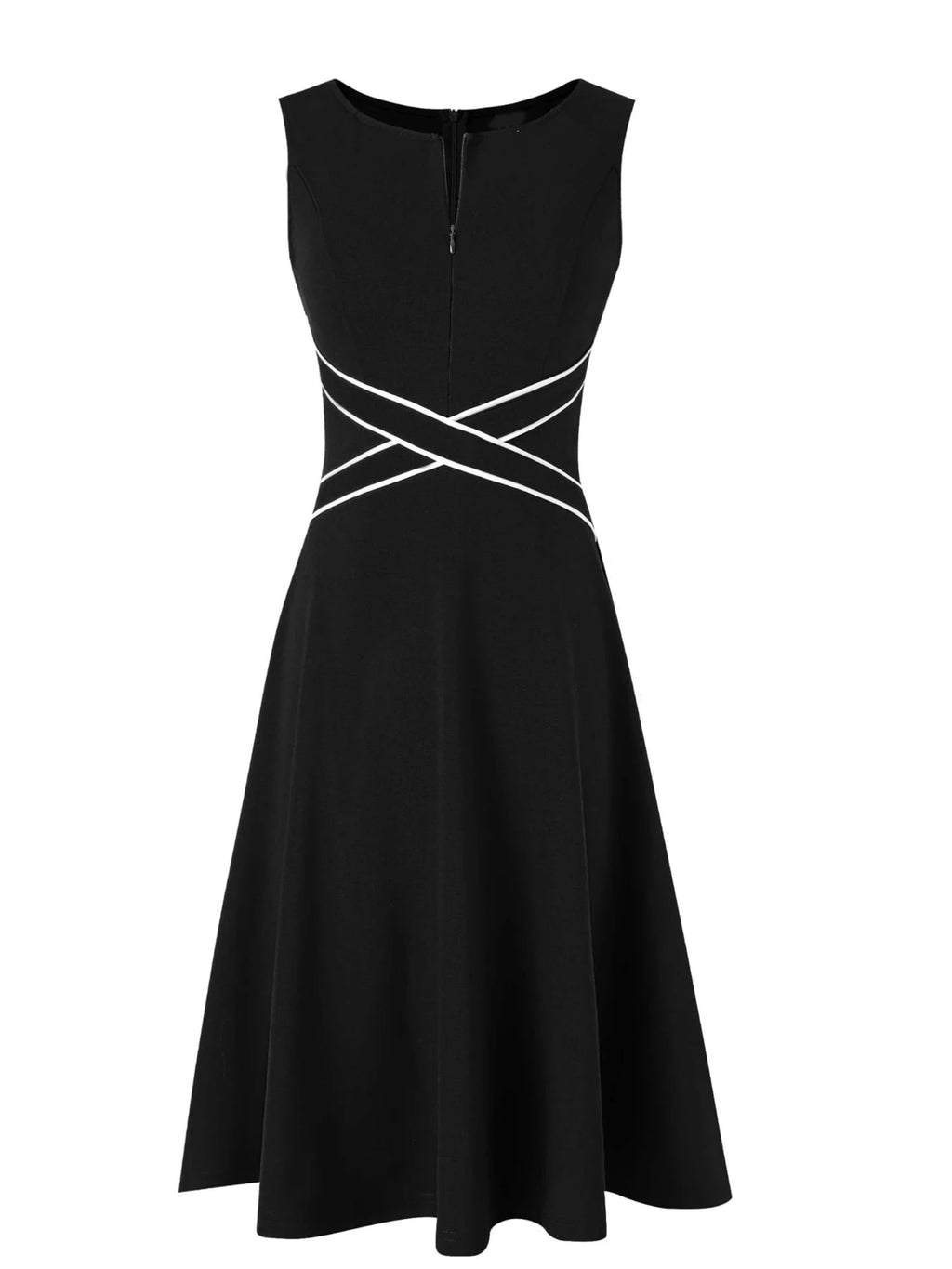 Front Zip Slim Fit & Flare Swing Dress