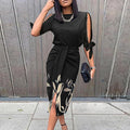 Hollow Out Bodycon Knee-Length Dress