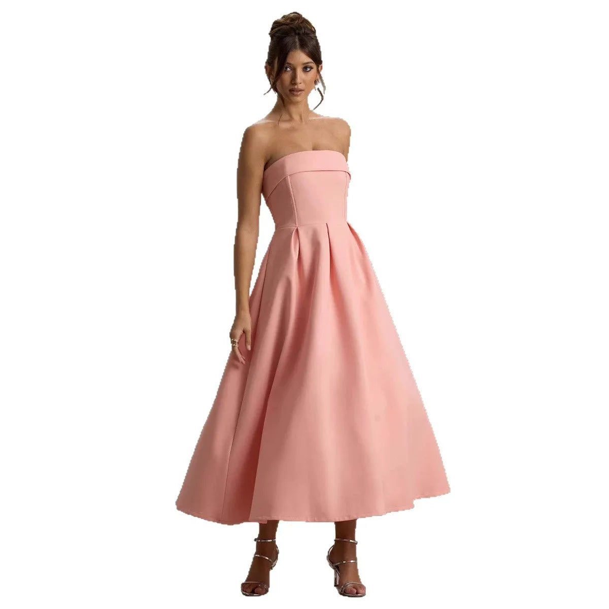 Strapless High-Waist A-Line Evening Gown – Bodycon Ball Dress