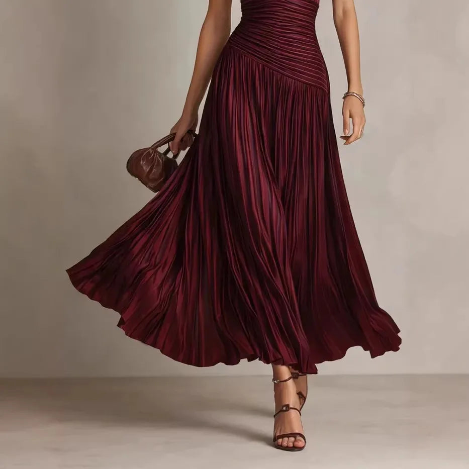 Sleeveless Backless Slim A-Line Maxi Dress