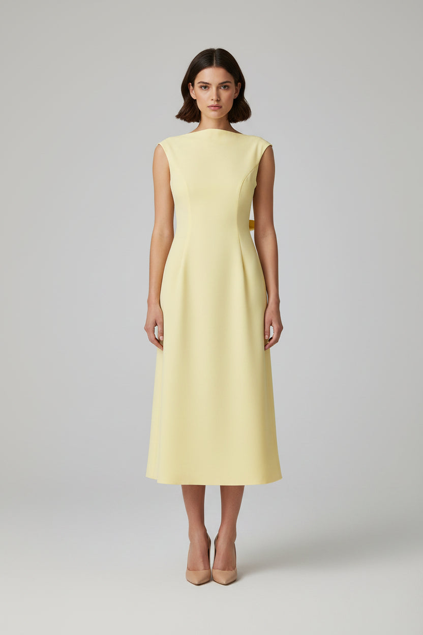 Bow Tie Up Hollow Out Maxi Dress