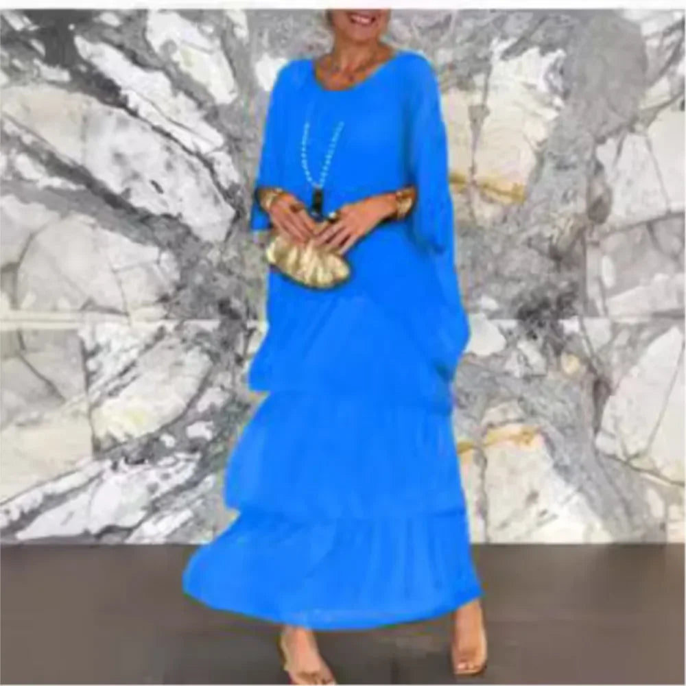 Chiffon Butterfly-Sleeve Maxi Dress
