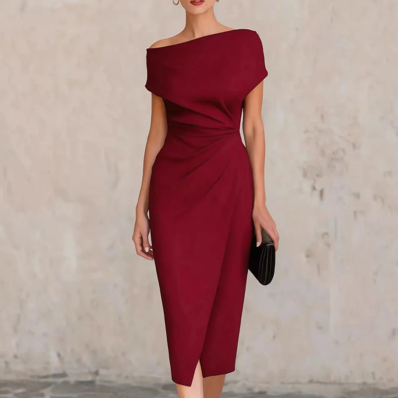 Off Shoulder Bodycon Maxi Dress