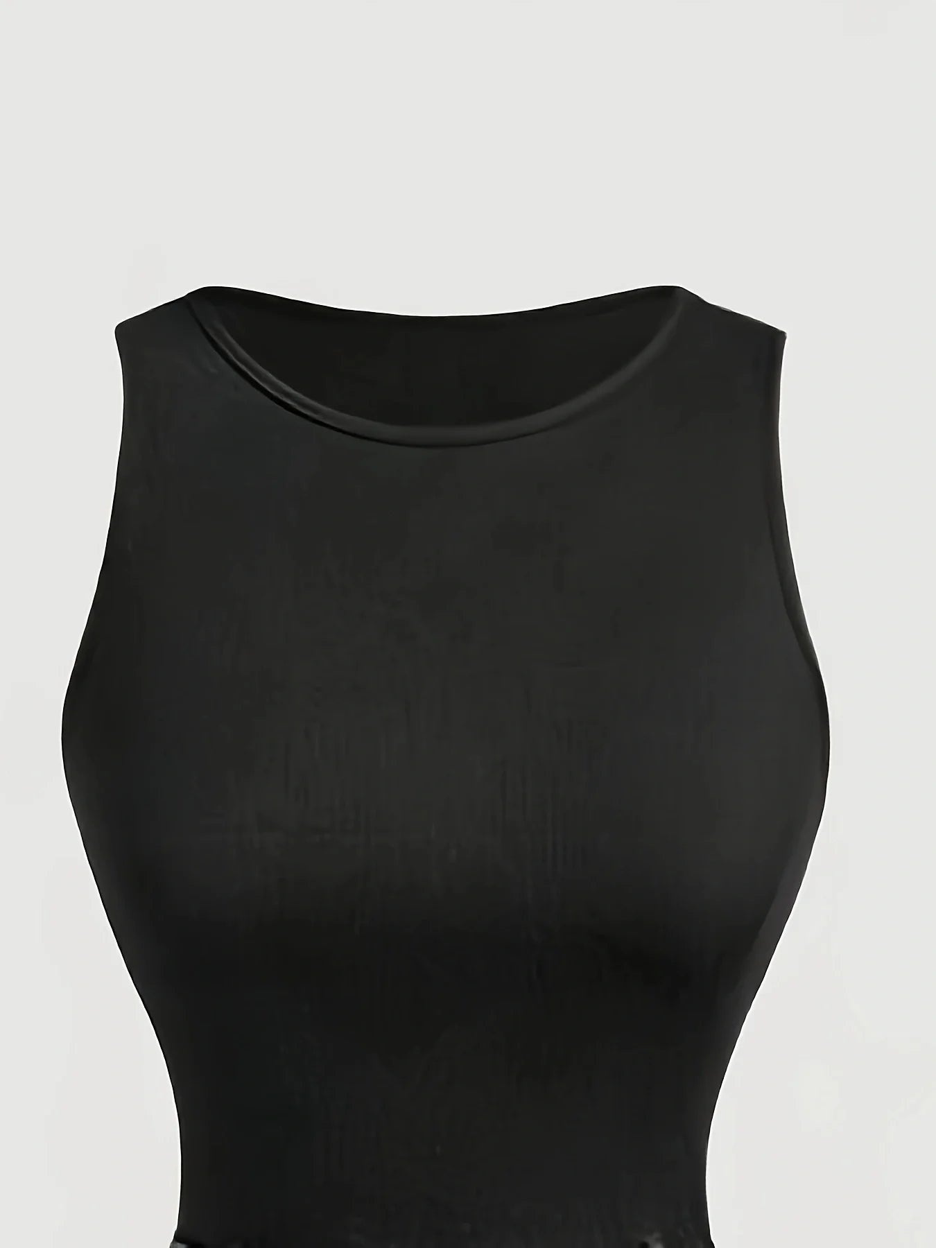 New Style Women's Dress, Professional Wear, Work Attire, Slim-Fit Dress, French Style, Elegant, Preppy Style, Sleeveless, Puffy Skirt, Long Dress, Solid Color, Women's Dress, Belt Not Included