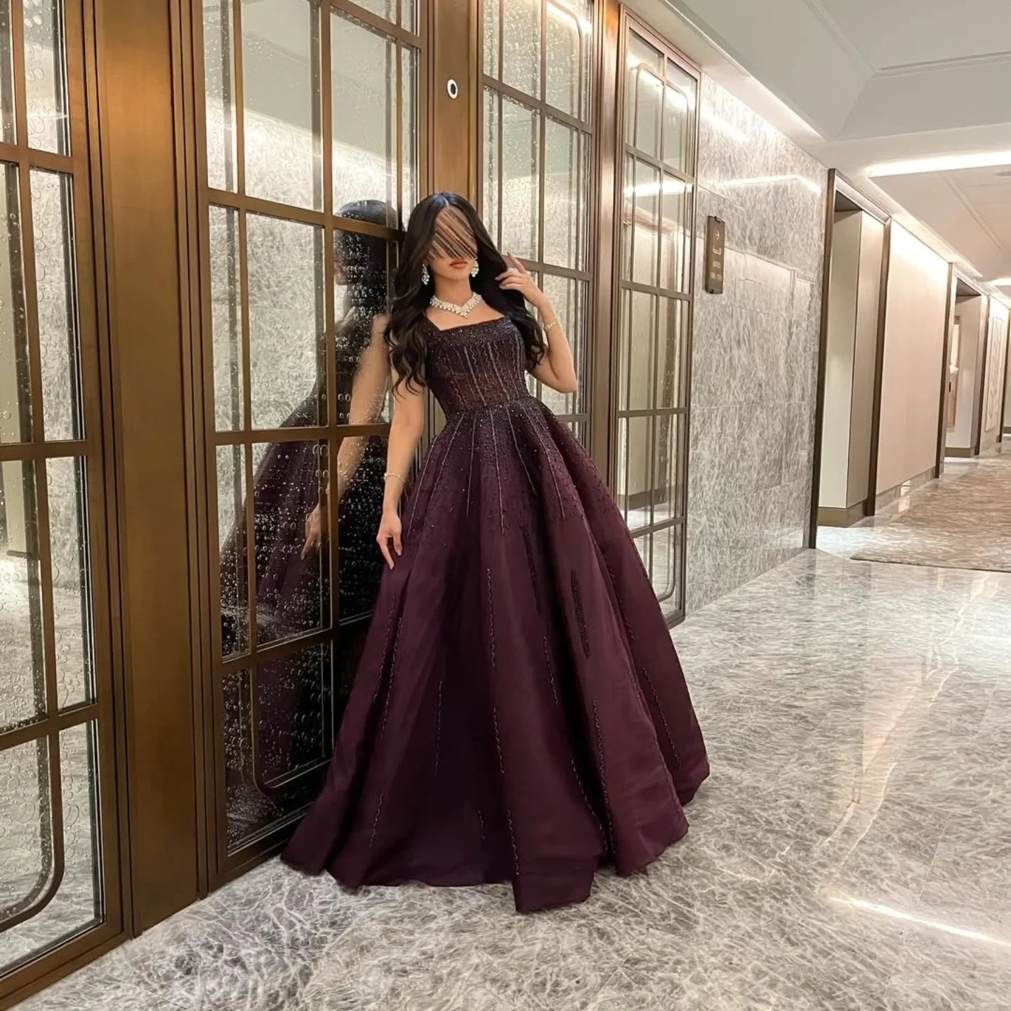 Dubai Elegant Evening Dresses Luxurious Special Occasion Prom Gowns Ball Claret Sequins Customized платье женское