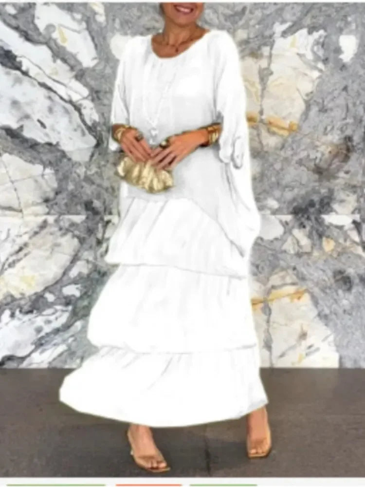 Chiffon Butterfly-Sleeve Maxi Dress