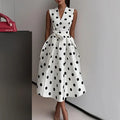 Polka Dot V-Neck Wrap Dress