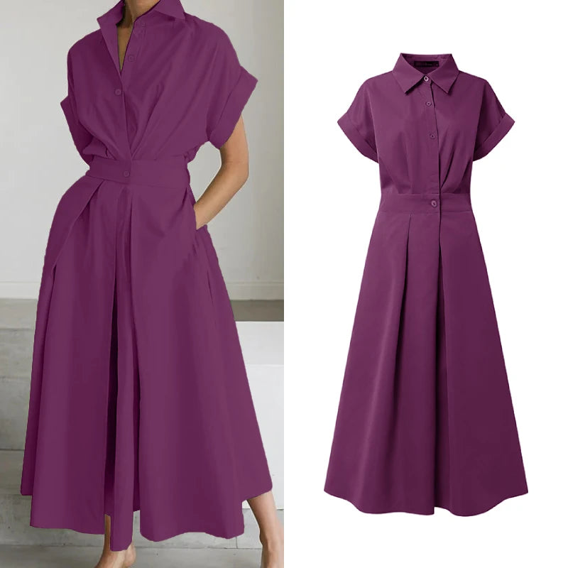 Collared Shirt Maxi Dress