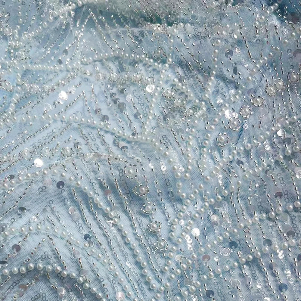 Sequined Mermaid Gown with Detachable Train
