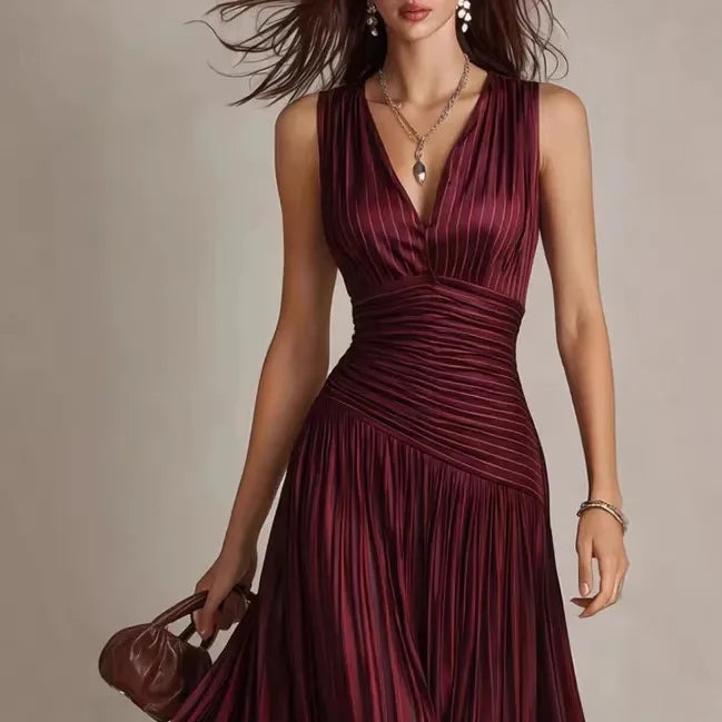 Sleeveless Backless Slim A-Line Maxi Dress