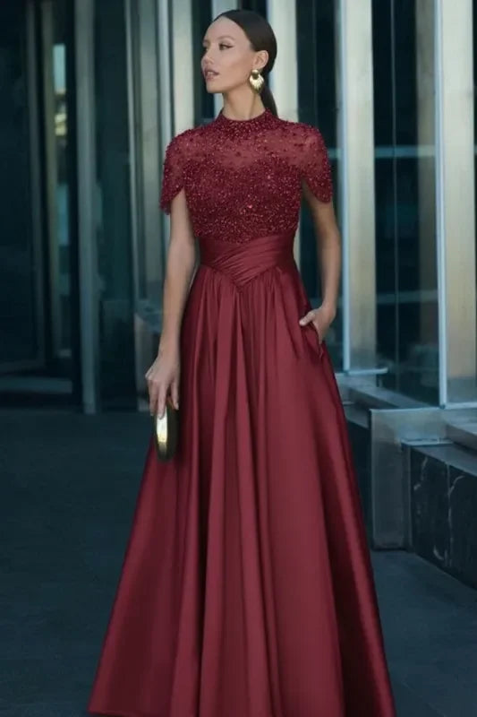 Strapless A-Line Evening Gown – Draped, Ruched, Appliqués, Custom