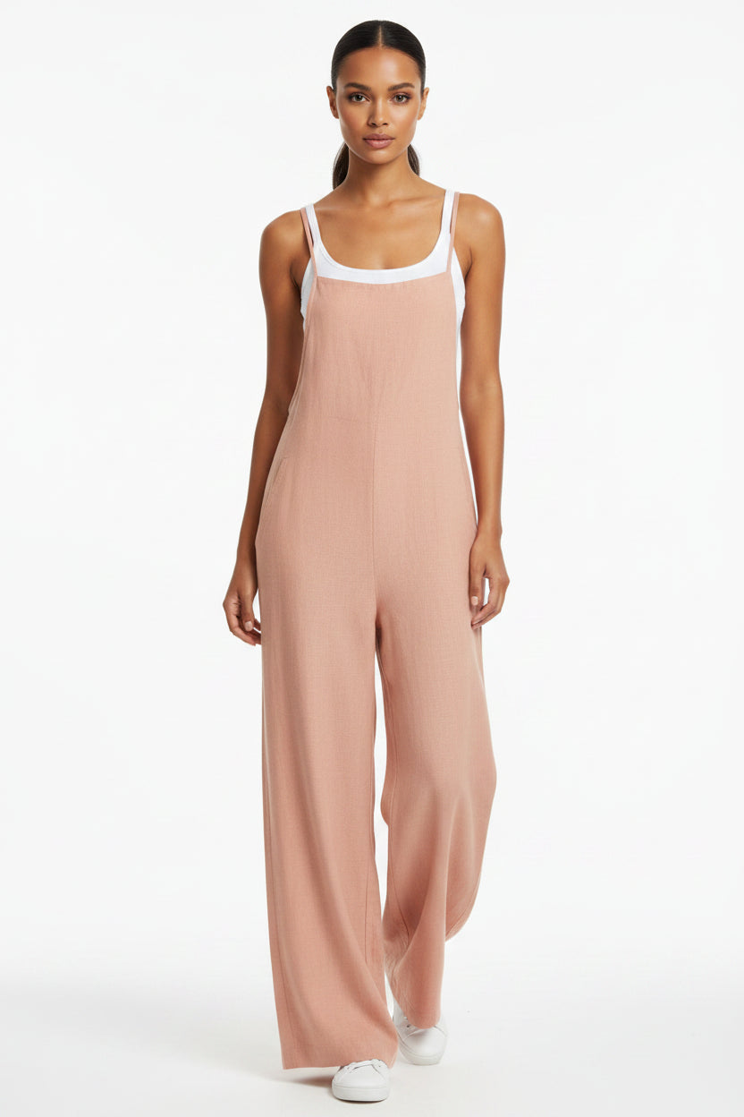Sleeveless Loose Wide-Leg Jumpsuit Overalls – Oversized S–5XL