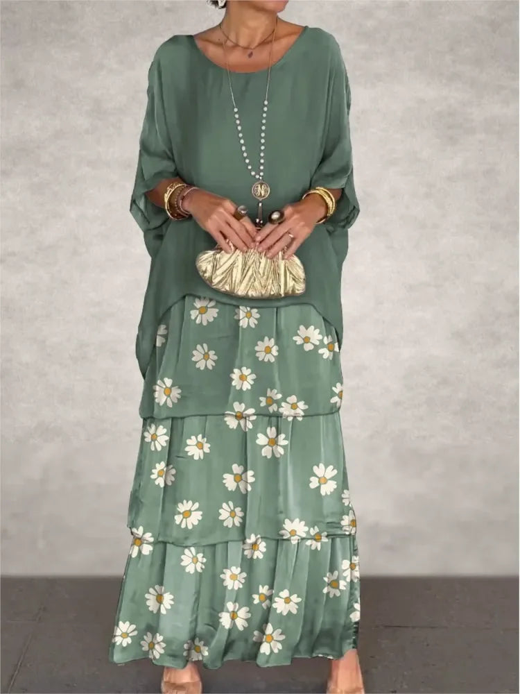 Chiffon Butterfly-Sleeve Maxi Dress